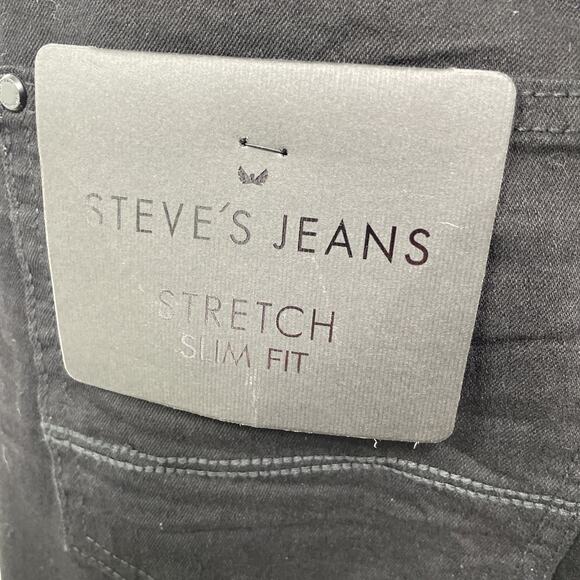 Steve’s Jeans Black 30x30 Slim Fit‎ Stretch Denium Comfort Grunge Goth New Gift - Picture 7 of 12